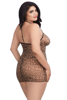 Plus Size Chemise mit Leopardenmuster
